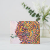 Pyschemelic Cat van Louis Wain Briefkaart (Staand voorkant)