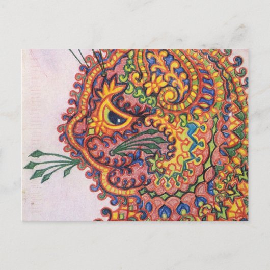 Pyschemelic Cat van Louis Wain Briefkaart (Voorkant)