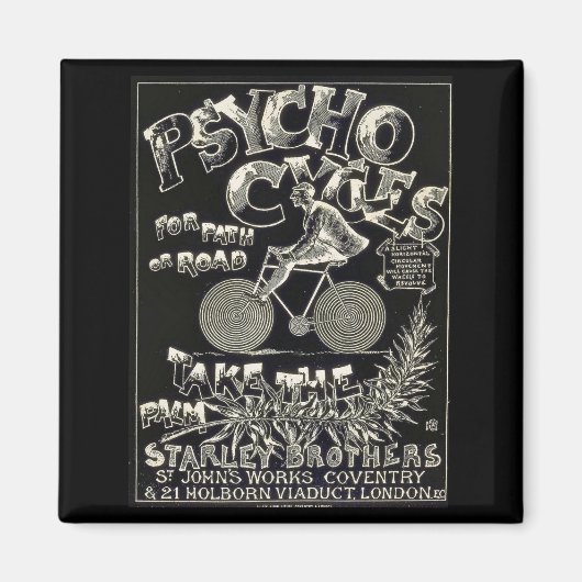 Pyscho Cycles -  Fietsadvertentie Magneet (Voorkant)