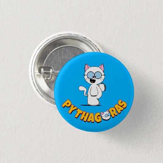 Pythagoras de Cat-Button Ronde Button 3,2 Cm (Voorkant /achterkant)