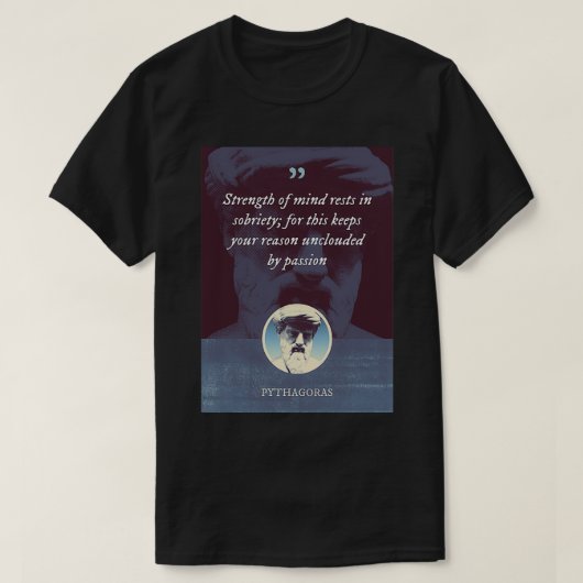 Pythagoras De kracht van de geest rust in de sobri T-shirt (Design voorkant)