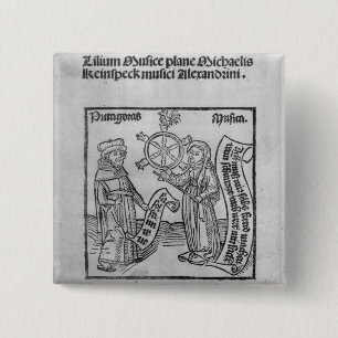Pythagoras en Muziek Vierkante Button 5,1 Cm
