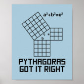 Pythagoras heeft de juiste Wiskunde Poster (Voorkant)