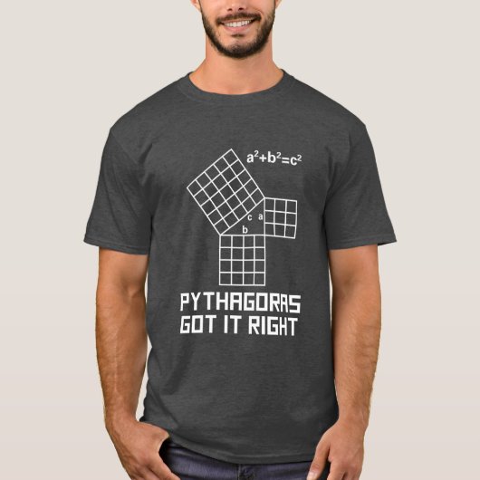 Pythagoras heeft de juiste Wiskunde T-shirt (Voorkant)