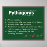 Pythagoras Mathematics citeert Poster<br><div class="desc">Pythagoras beroemde wiskunde citeert poster</div>