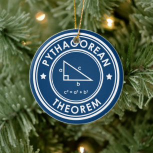 Pythagoreaanse theorem Blue-keramische versiering Keramisch Ornament