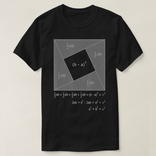 Pythagorean Theorem Algebraïsche Proteuse Wiskunde T-shirt (Design voorkant)