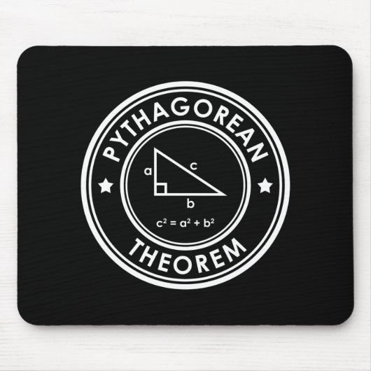 Pythagorean Theorem Black Muismat (Voorkant)