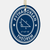 Pythagorean Theorem Blue Ceramic Ornament (Rechts)