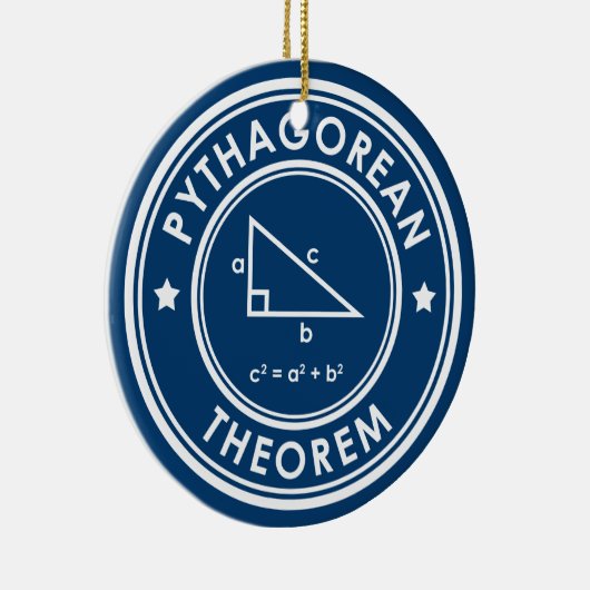 Pythagorean Theorem Blue Ceramic Ornament (Rechts)