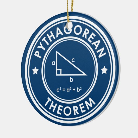 Pythagorean Theorem Blue Ceramic Ornament (Links)