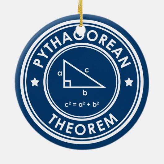 Pythagorean Theorem Blue Ceramic Ornament (Achterkant)