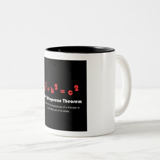 Pythagorean Theorem Coffee Mok (Voorkant rechts)