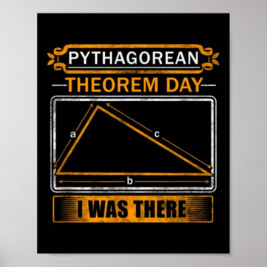Pythagorean Theorem Day I Was There - Math Teacher Poster (Voorkant)
