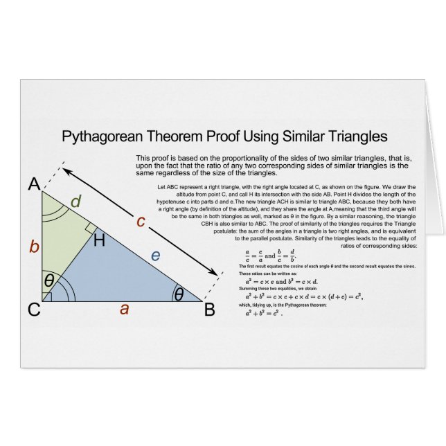 Pythagorean Theorem Proof met soortgelijke driehoe (Voorkant Horizontaal)