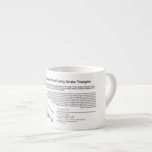 Pythagorean Theorem Proof met soortgelijke driehoe Espresso Kop (Voorkant rechts)