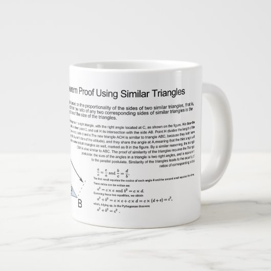 Pythagorean Theorem Proof met soortgelijke driehoe Grote Koffiekop (Voorkant rechts)