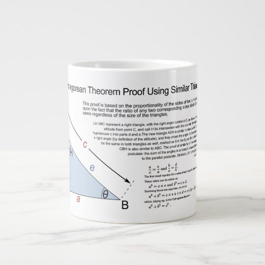 Pythagorean Theorem Proof met soortgelijke driehoe Grote Koffiekop (Voorkant)