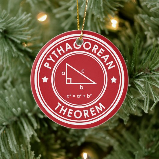 Pythagorean Theorem Red-Ornament Keramisch Ornament (Boom)