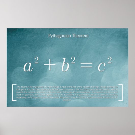 Pythagorean Theorem - Wiskunde Poster (Voorkant)