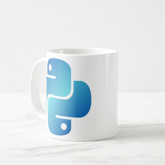 Python blue logo koffiemok (Voorkant links)