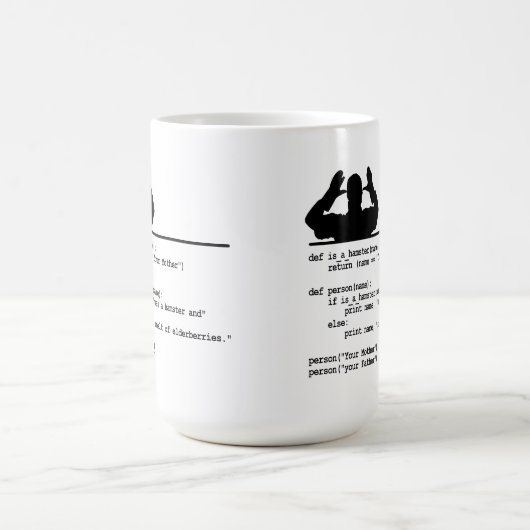 Python Code-Je moeder was een hamster Koffiemok (Center)