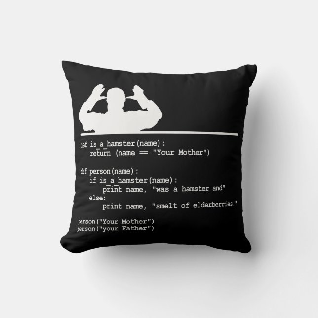 Python Code-Je moeder was een hamster Kussen (Voorkant)