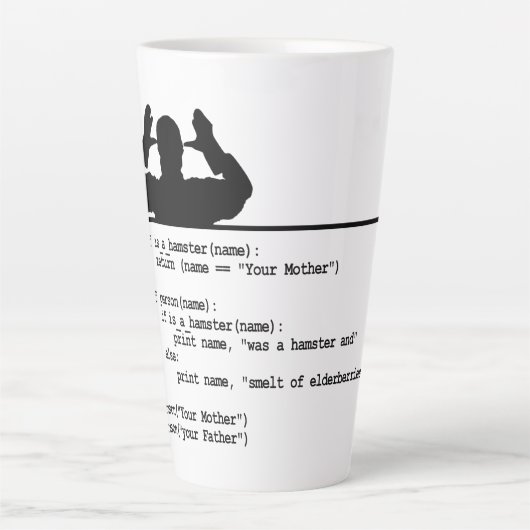 Python Code-Je moeder was een hamster Latte Mok (Voorkant)
