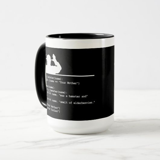 Python Code-Je moeder was een hamster Mok (Voorkant links)