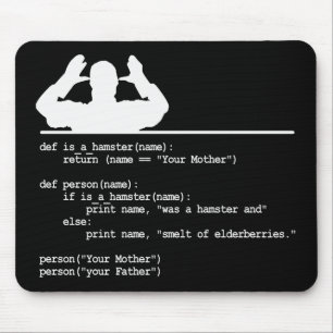 Python Code-Je moeder was een hamster Muismat