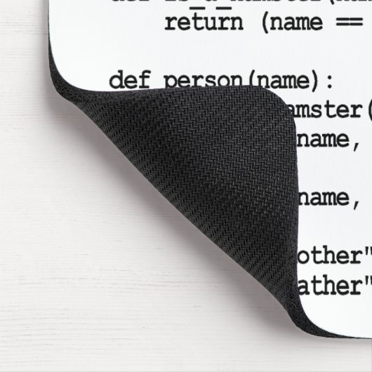 Python Code-Je moeder was een hamster Muismat (Hoek)