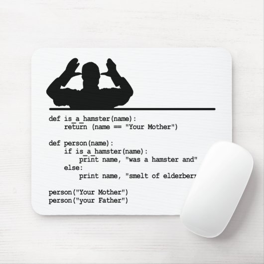 Python Code-Je moeder was een hamster Muismat (Met muis)