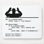 Python Code-Je moeder was een hamster Muismat (Voorkant)