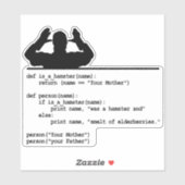 Python Code-Je moeder was een hamster Sticker (Vel)