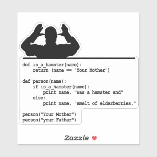 Python Code-Je moeder was een hamster Sticker (Vel)