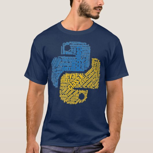 Python Coding Word Art T-shirt (Voorkant)