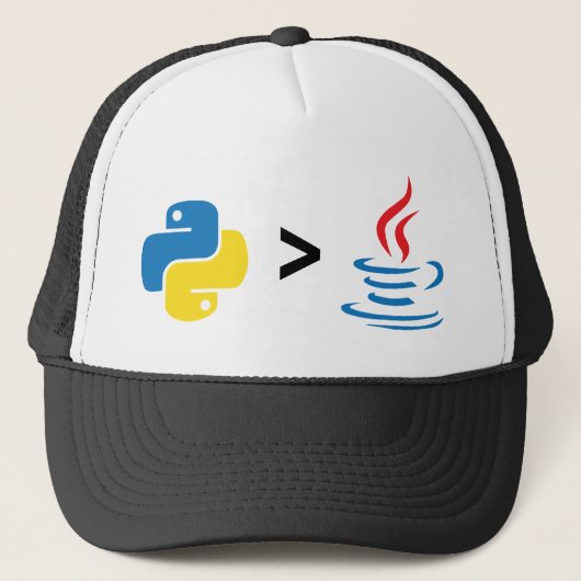 Python is groter dan Java. Python versus Java Trucker Pet (Voorkant)