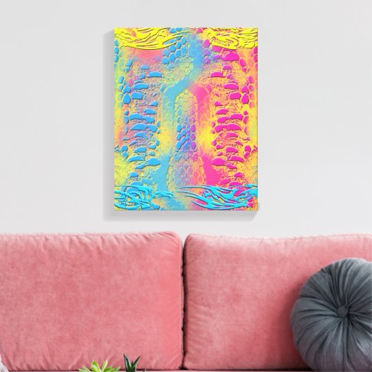 PYTHON - modern decoratief fractal - Canvas Afdruk (Insitu (Woonkamer))