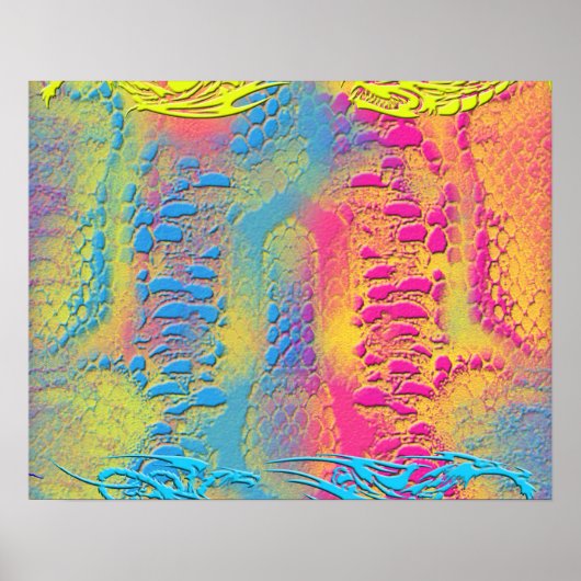 PYTHON - modern decoratief fractal - Poster (Voorkant)