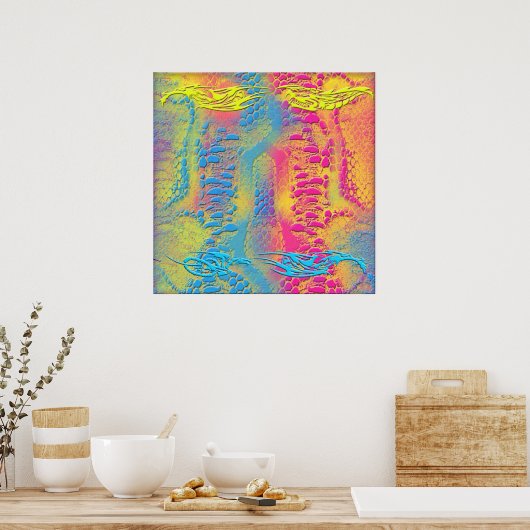 PYTHON - modern decoratief fractal - Poster (Keuken)