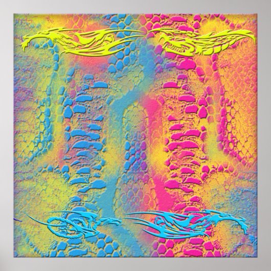 PYTHON - modern decoratief fractal - Poster (Voorkant)