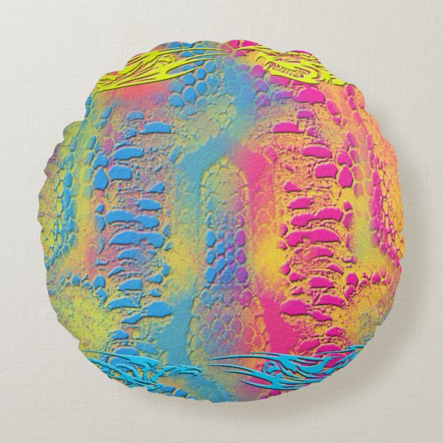 PYTHON - modern decoratief fractal - Rond Kussen (Voorkant)