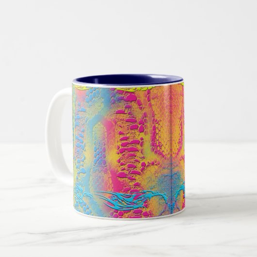 PYTHON - modern decoratief fractal - Tweekleurige Koffiemok (Voorkant links)