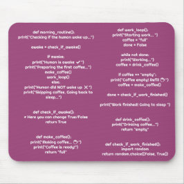 Python morning_routine() Mouse Pad – Coders Gift Muismat