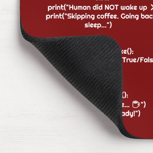 Python morning_routine() Mouse Pad – Coders Gift Muismat (Hoek)