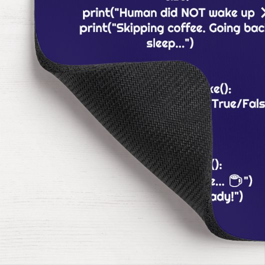 Python morning_routine() Muismat – Codaar Geschenk (Hoek)