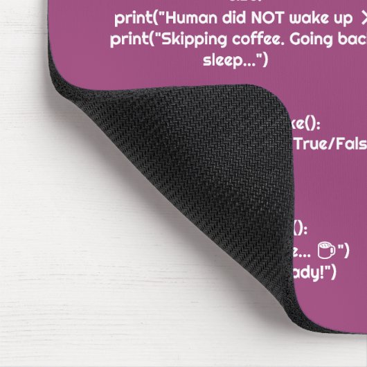 Python morning_routine() Muismat – Codaar Geschenk (Hoek)