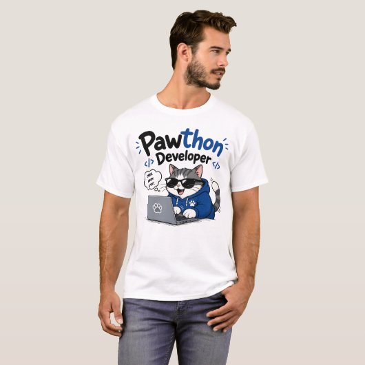 Python-ontwikkelaar T-shirt (Voorkant volledig)