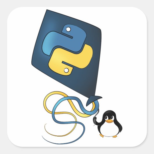 Python op Linux Vierkante Sticker (Voorkant)