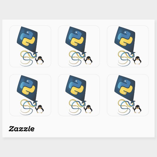 Python op Linux Vierkante Sticker (Vel)